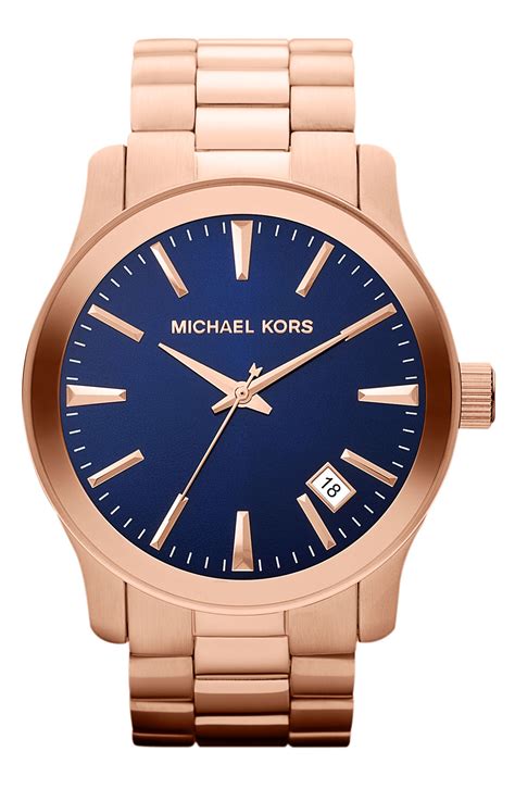 michael kors watch blue leather strap|replacement Michael Kors Watch strap.